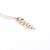 Crystal Leaf Necklace for Women Ladies Girls