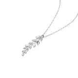 Crystal Leaf Necklace for Women Ladies Girls