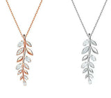 Crystal Leaf Necklace for Women Ladies Girls