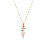 Crystal Leaf Necklace for Women Ladies Girls
