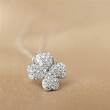 Crystal Four Leaf Clover Necklace for Women Girls Gift
