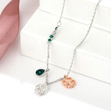 Crystal Snowflake Four Leaf Necklace