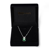 Emerald Necklace 6.95ct Pendant Vintage Silver 925 Sterling Chain Jewelry