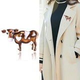 Enamel Cow Brooch Cartoon Animal Pin Jewelry Gift