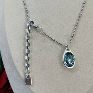 925 Silver Aquamarine Gemstone Pendant Necklace