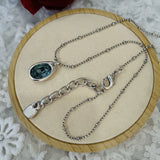 925 Silver Aquamarine Gemstone Pendant Necklace