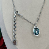 925 Silver Aquamarine Gemstone Pendant Necklace