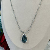 Electroplating 925 Silver Aquamarine Gemstone Pendant Necklace