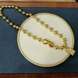 Electroplating 925 Silver Beads Chain Lock Necklace 14K Jewelry