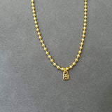 Electroplating 925 Silver Beads Chain Lock Necklace