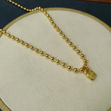 Electroplating 925 Silver Beads Chain Lock Necklace