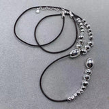 925 Silver Beads Rope Necklace Gift