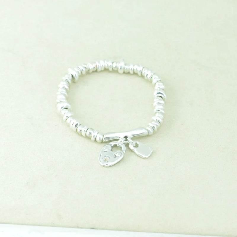 European American Electroplating 925 Silver Unique Beads Bracelet Jewelry