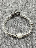 Plating 925 Silver Pearl Bracelet Festive Jewelry Gift