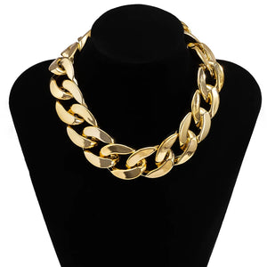 Exaggerated Acrylic Chain Necklace Statement Choker Gothic Jewelry