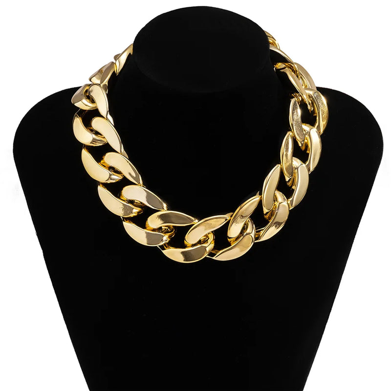 Exaggerated Acrylic Chain Necklace Statement Choker Gothic Jewelry