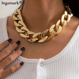 Exaggerated Acrylic Chain Necklace Statement Choker Gothic Jewelry