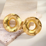 Large Circle Stud Earring Goth Geometric Earrings