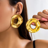 Large Circle Stud Earring Goth Geometric Earrings
