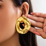 Large Circle Stud Earring Goth Geometric Earrings