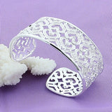 925 Silver Double Heart Bracelet Women Wedding Christmas Gift