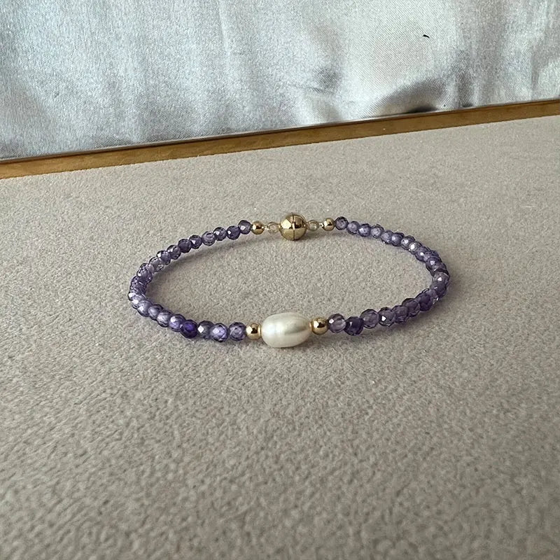 Natural Pearl Zircon Bracelet 14-21cm Size Multicolor