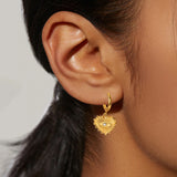 Heart Shaped 18K Stainless Steel Earrings for Women