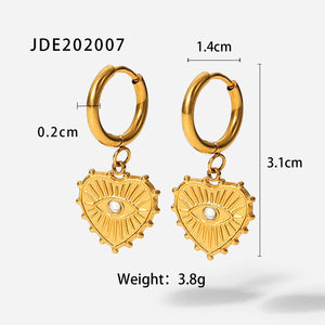 Heart Shaped 18K Stainless Steel Earrings for Women