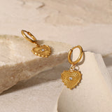 Heart Shaped 18K Stainless Steel Earrings for Women