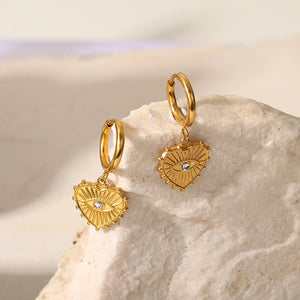 Heart Shaped 18K Stainless Steel Earrings for Women
