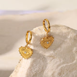 Heart Shaped 18K Stainless Steel Earrings for Women