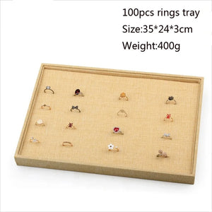 Fabric Jewelry Box Jewelry Display Holder Bracelet Ring Earring Tray Case
