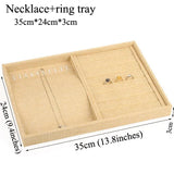 Fabric Jewelry Box Jewelry Display Holder Bracelet Ring Earring Tray Case