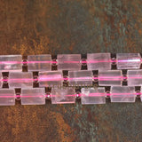 Faceted Tube Beads Clear Rose Quartz Loose Beads Strands 10*14mm