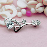 925 Silver Woman Brooch 5A Zircon Dress Accessory