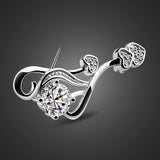 925 Silver Woman Brooch 5A Zircon Dress Accessory
