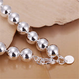 925 Silver Chain Bracelet Charm Bead Bracelet Women Wedding