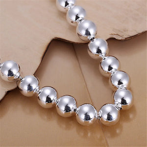925 Silver Chain Bracelet Charm Bead Bracelet Women Wedding