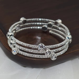 High Crystal Women's Open Bangle Cuff Bracelets Rhinestone Jewelry