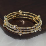 High Crystal Women's Open Bangle Cuff Bracelets Rhinestone Jewelry