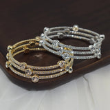 High Crystal Women's Open Bangle Cuff Bracelets Rhinestone Jewelry