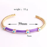 Colorful Evil Eye Bangle Bracelet for Women