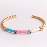 Colorful Evil Eye Bangle Bracelet for Women