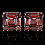 Square Rhinestone Crystal Zircon Cufflinks for Men
