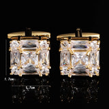 Square Rhinestone Crystal Zircon Cufflinks for Men