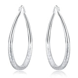 925 Silver Glitter U Shape Hoop Earrings for Women