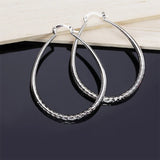 925 Silver Glitter U Shape Hoop Earrings for Women