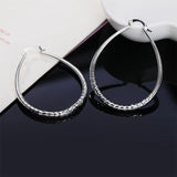 925 Silver Glitter U Shape Hoop Earrings for Women