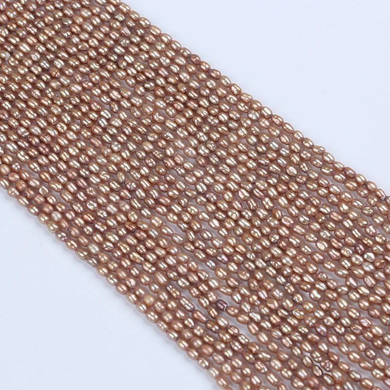 2.5-3mm Rice Shape Freshwater Pearl Strand for Jewelry