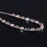 Brown Opal Sliver Plated Women Lady Bracelet High Jewelry